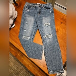 Judy Blue Light Blue Distressed Skinny Jeans